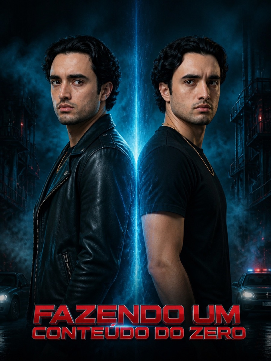 Comparação visual de um clone digital em composição cinematográfica