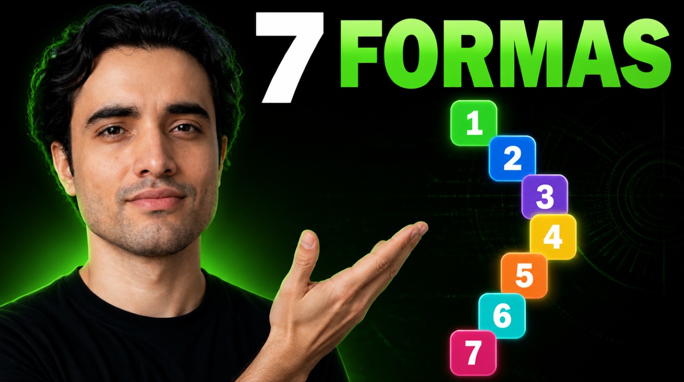 Thumbnail de YouTube apresentando sete formas de uso