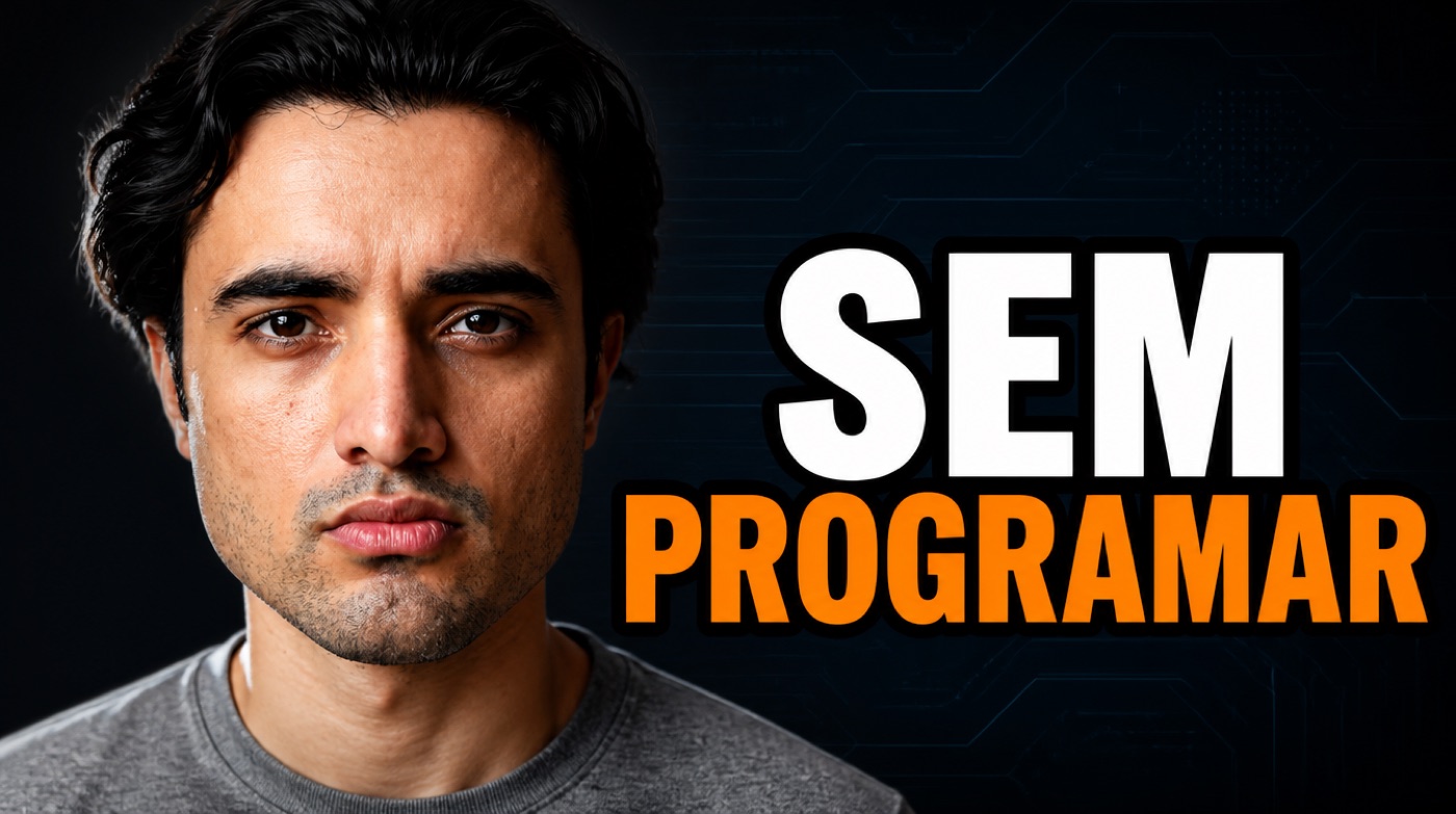 Thumbnail de YouTube com o texto Sem programar